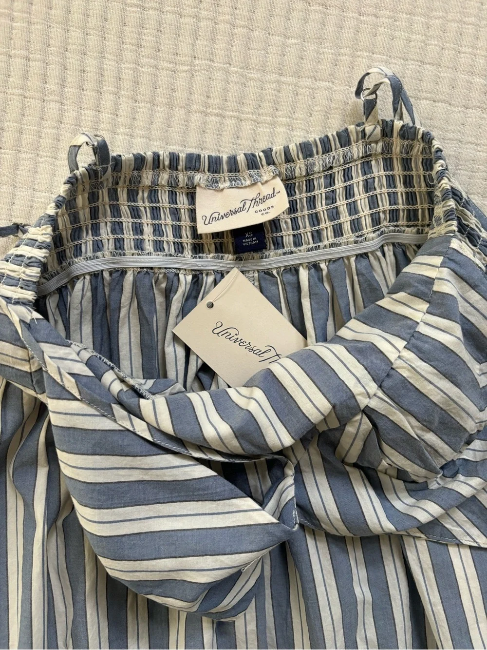 Universal Thread Women’s Pullover Maxi A-Line Dress Blue Striped Size XS NWT